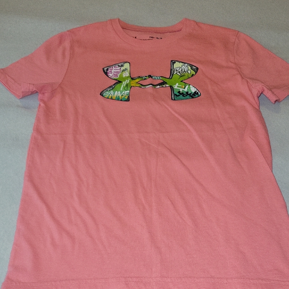 Under Armour Kids Salmon Logo Tee